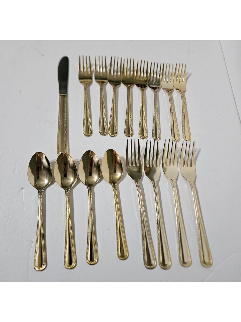 Gibson Golden Aston Gold Electroplate Beaded Stainless 17 Pieces